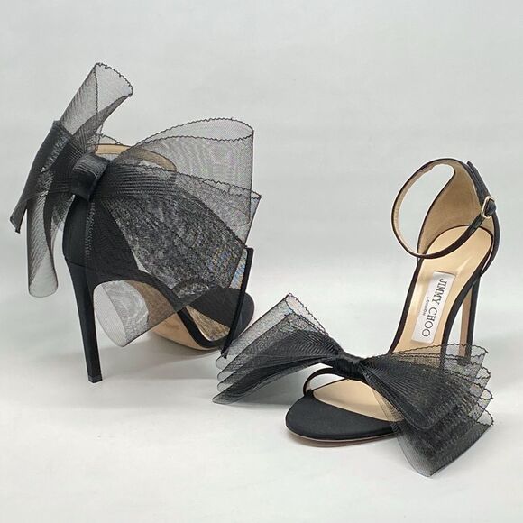 Jimmy Choo Aveline bow detail sandals size 37.5 - Picture 2 of 13